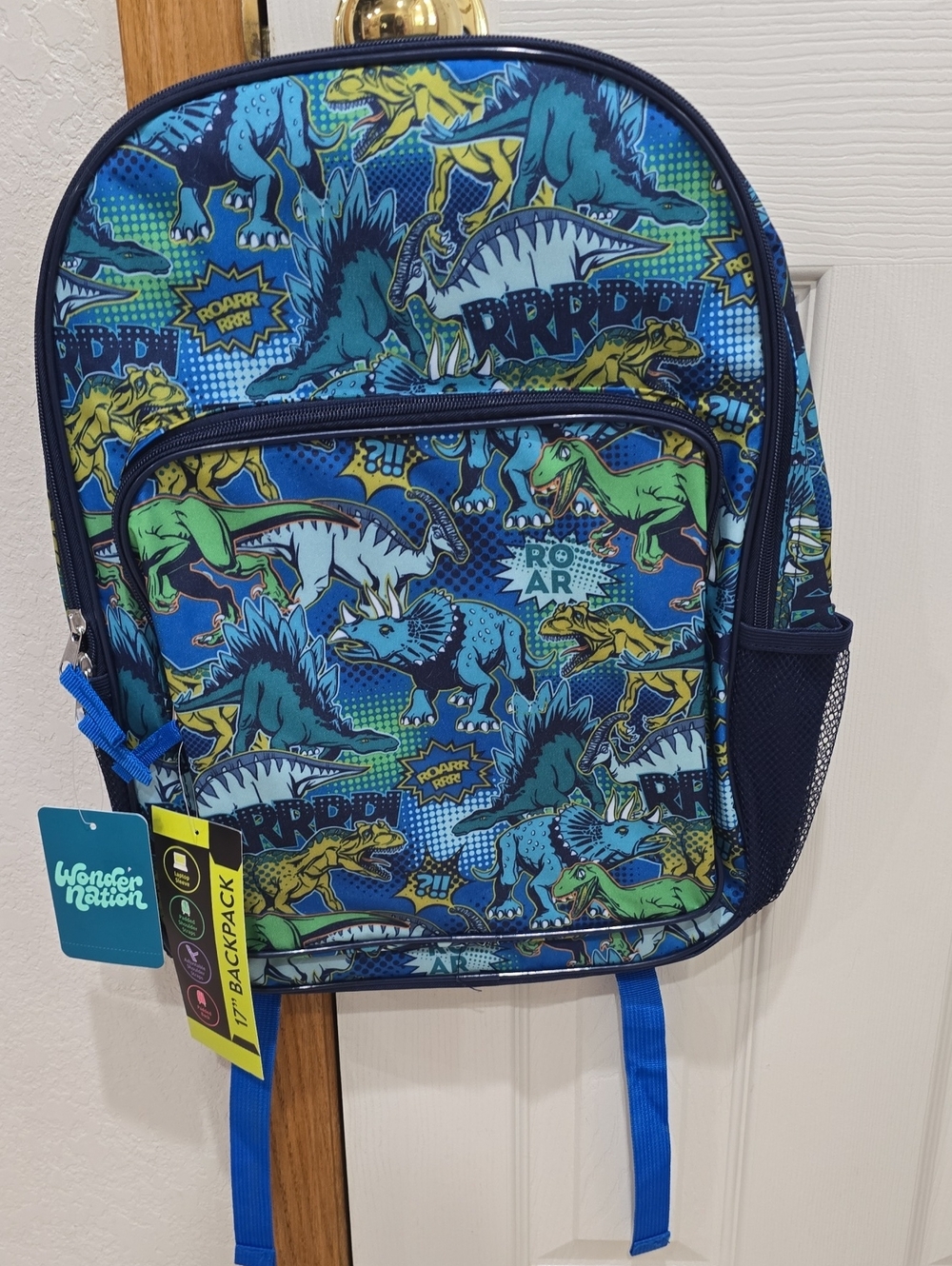 wonder nation Blue Multi Dinosaur Kids Backpack